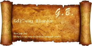 Gévay Bianka névjegykártya