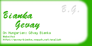 bianka gevay business card